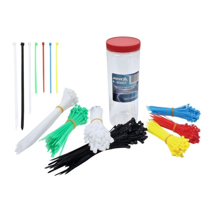 Set fascette stringicavo autobloccanti assortite 600 pezzi 