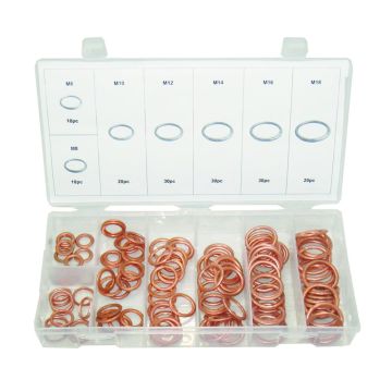 Assortimento di anelli in rame a pressione 150 pz 