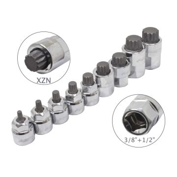 SERIE BUSSOLE XZN 9PCS 3/8′′ DR. + 1/2′′
