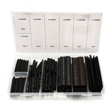Assortimento 127 pz guaine termo-restringenti nere