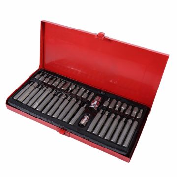 Serie inserti acciaio S2 40 pz mm.10" XZN-TORX-ESAGONALI