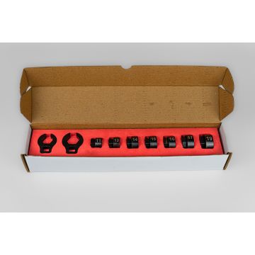 Set Bussole Aperte Ribassate & Rinforzate Cr-Mo + Coppia Chiavi Quadro 3/8 Specifiche Per Sensori Temperatura FAP/DPF