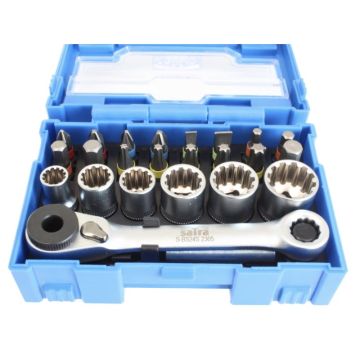 Set Mini Chiave a Cricchetto Porta Inserti 1/4 Combinata con Chiave mm.9