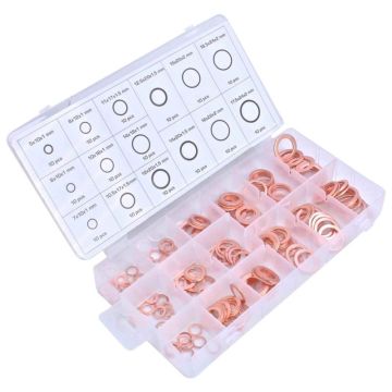 Assortimento Rondelle in Rame Tappi Olio 150 pz.