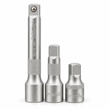 Set 3 prolunghe per chiavi a bussola da 1/2″– 50, 75 e 125 mm